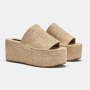NWOT Zara Espadrille Wedges - Size 38